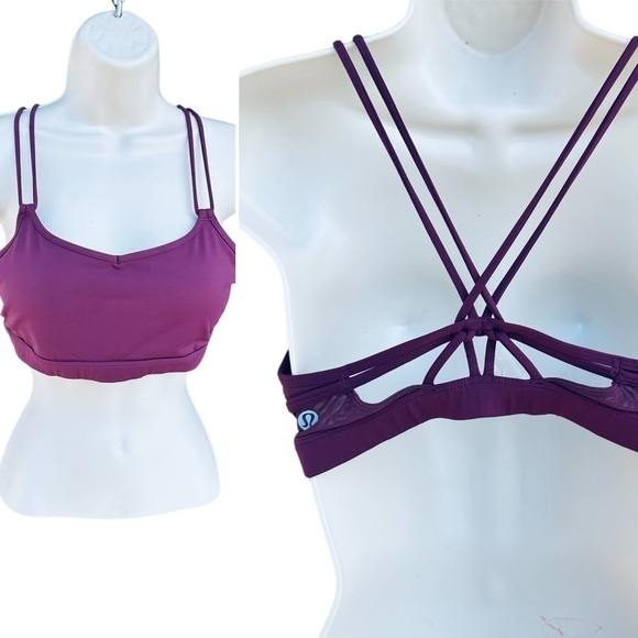 Lululemon Make a Move Strappy Bra Red Grape Burgundy Maroon Womens 10 - Picture 6 of 10